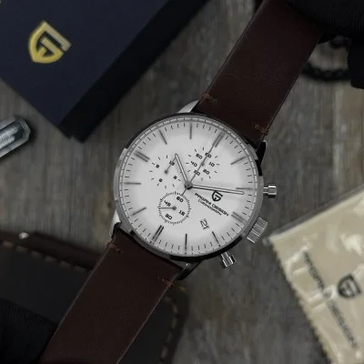 Мужские часы Pagani Design PD-2720 Silver-White--Brown